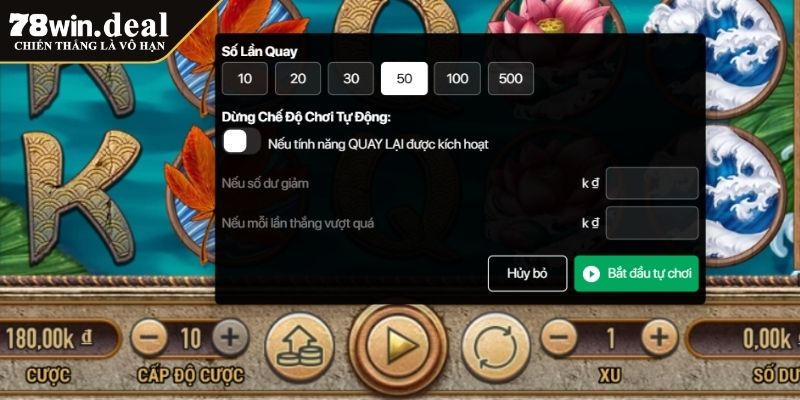 Cá Chép Tiền Tài 78WIN - Khám Phá Trò Chơi Slot May Mắn 4 Không lạm dụng chế độ auto