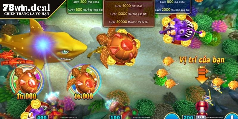 Jackpot Vua Đại Dương 78Win Trải Nghiệm Game Săn Cá Thú Vị 3 Giao diện trò chơi jackpot vua đại dương